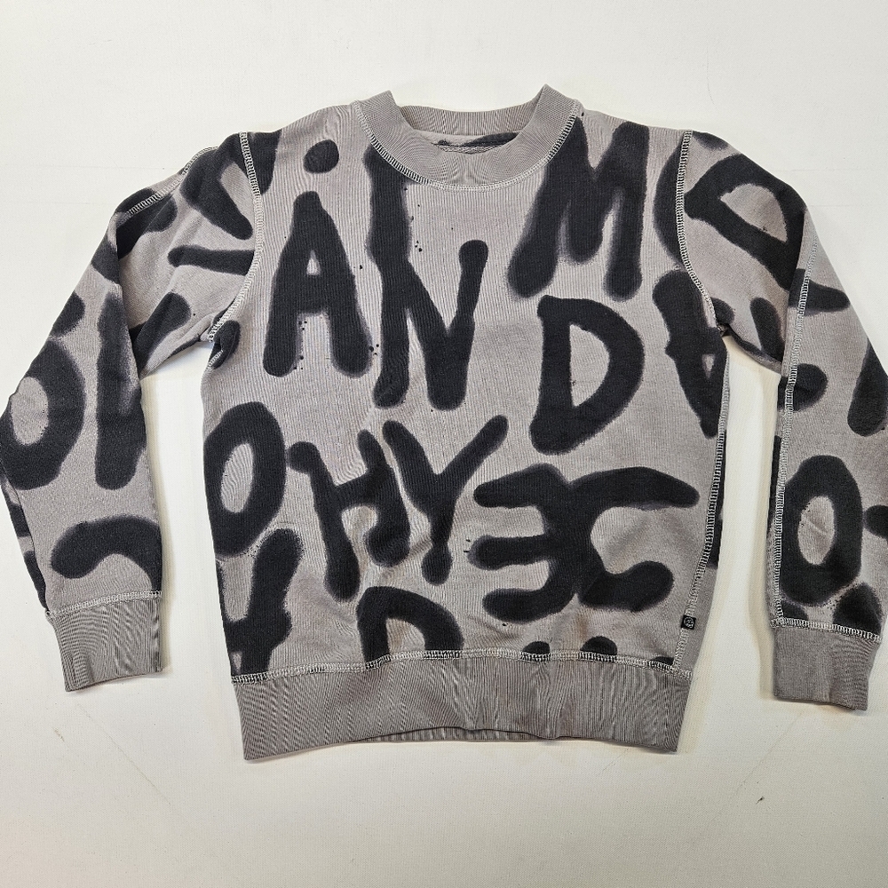 Cheap Monday Womans Long Sleeve Crewneck Sweatshirt XS Gray And Black